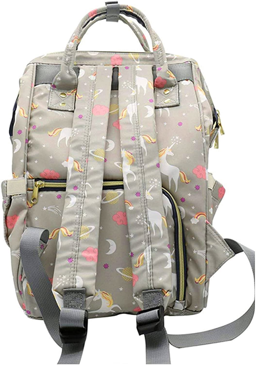 Diaper Bag Backpack Baby Bag Multifunction Maternity Travel Changing Pack Water Resistant Nappy Tote Grey Unicorn
