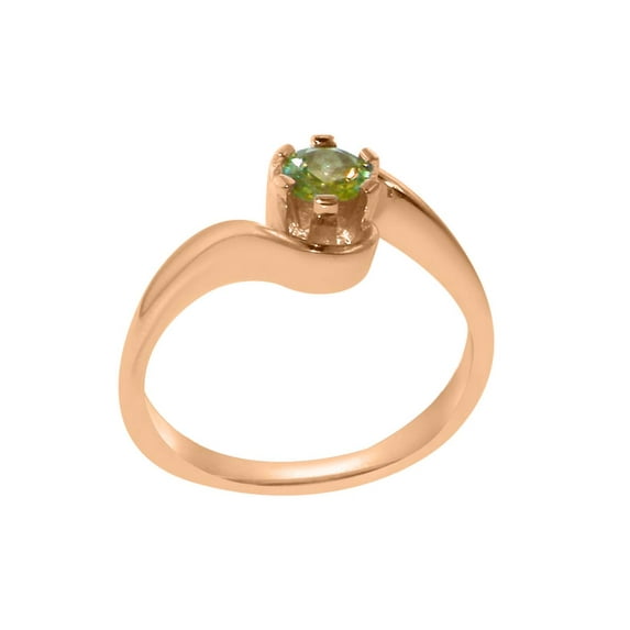 LBG British Made 10k Rose Gold ring with Natural Peridot Womens Promise Ring - 33 size options - Size 11.25