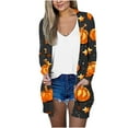 thumbnail image 2 of Deal for Days Holiday Decor Ofreoo Fashion Women's Casual Long Sleeve Print Pocket Ladies Tops Blouse Cardigan Fall Outfits for Women 2024, 2 of 5