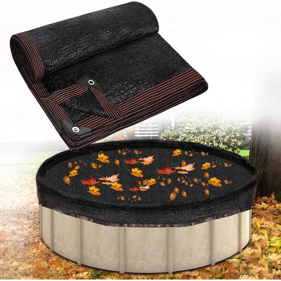 24ft Round Leaf Net Pool Covers for Above Ground Pool - 24ft Winter Cover Mesh Cover,Mesh Swimming Pool Cover ,Pool Safety Net Fits 24FT Above Ground Pools, Keeps Leaves Out of Your Pool (Black)