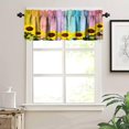 thumbnail image 3 of Sunflower on Rustic Wooden Valances Curtain, Spring Flower on Vinatge Colorful Country Wood Windows Curtain Valance for Kitchen Bedroom Bathroom Decor with Rod Pocket, One Panel 54X18 Inches, 3 of 6