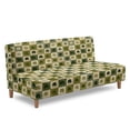 thumbnail image 3 of SCRAWLGOD St Patrick's Leaf Print Armless Couch Slipcover Soft Stretch Furniture Protector Checkerboard Print Washable Sofa Cover with Elastic Bottom for Pets, 3 of 9