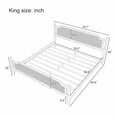 thumbnail image 4 of Traditional Style Rattan King Size Bed Frame,No Box Spring Needed,Antique White, 4 of 9
