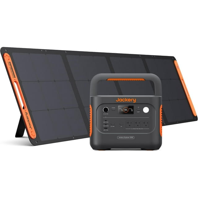 Jackery Explorer 1000 v2+ 200W Solar Panel Portable Power Station (2024 New)