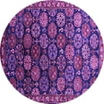 thumbnail image 1 of Ahgly Company Indoor Round Oriental Purple Industrial Area Rugs, 3' Round, 1 of 4