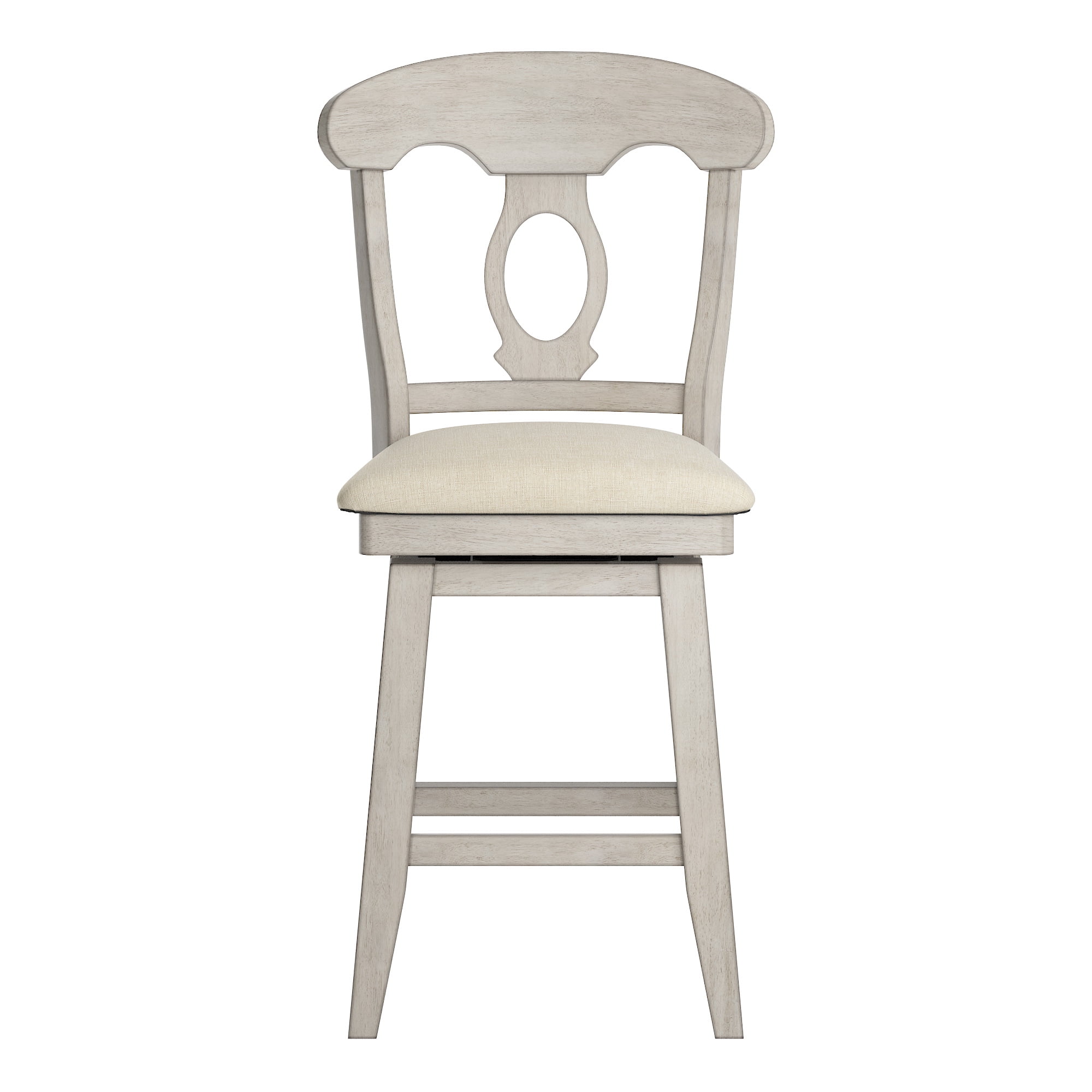 Weston Home Sheena Napoleon Back 24-inch Counter Height Wood Swivel Stool, Antique White