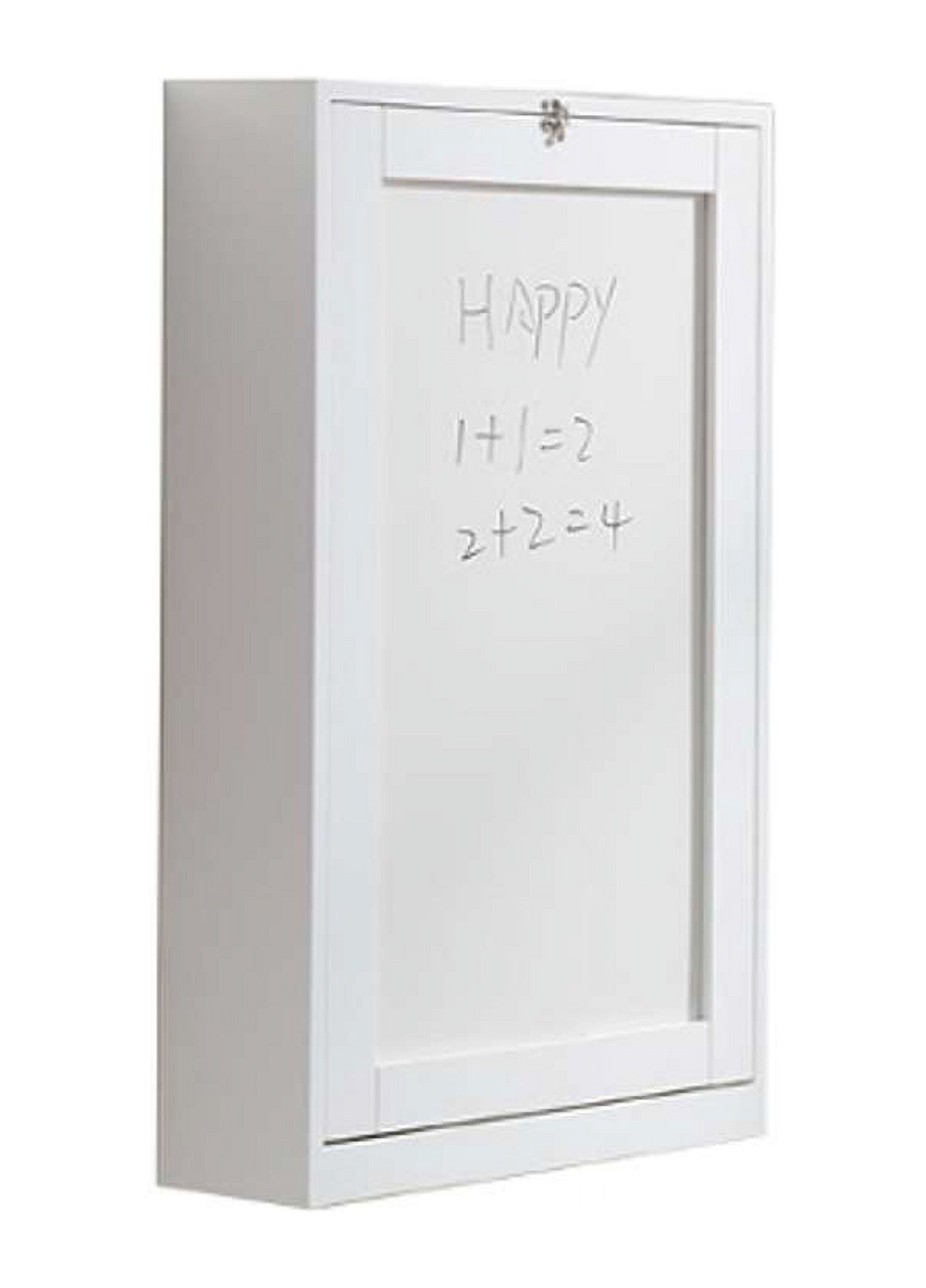 Kings Brand Furniture White Wall-Mounted Fold-Out Writing Desk – Space-Saving Workstation with Storage Shelves