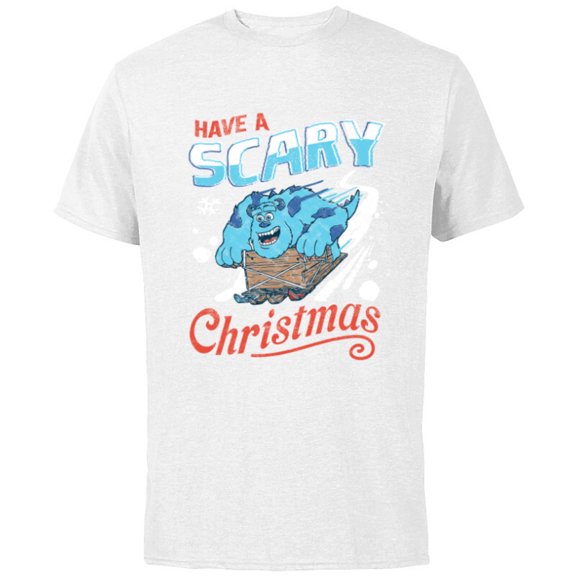 Disney and Pixar’s Monsters, Inc. Have a Scary Christmas - Short Sleeve Cotton T-Shirt for Adults - Customized-White