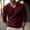 Wine, variant on Abomasnow Men's Slim Fit Knitted Pullover Sweater Casual Solid Long Sleeve V-Neck Thick Sweater (Available in Big & Tall)