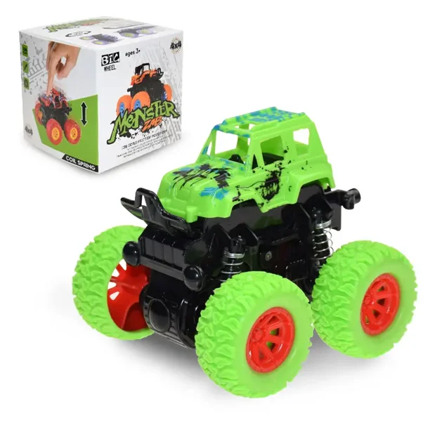 Inertia Four-wheel Drive Stunt Off-road Vehicle Toys, Push And Go Friction Powered Cars Vehicles Toys, Birthday Christmas Party Gifts Gong Bohan unisex
