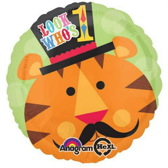 LOONBALLOON Birthday-for-him-Balloons, 17″ TIGER 1ST BIRTHDAY CIRCUS