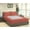 Brick Red, variant on D.N.G. BEDDINGS 3 Piece Box Spring Cover - 100% Egyptian Cotton, 800 TC, Wrap Around 4 Sides Bed Skirt for Hotel & Home, Fits Box Springs up to 8 Inch - Queen, Stripe Chocolate Color