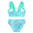 thumbnail image 4 of YONGHS Girls 2 Piece Bikini Swimsuit Mermaid Sleeveless Straps Crop Tops and Briefs Bathing Suit Green 8, 4 of 6