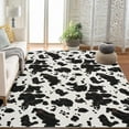 thumbnail image 4 of Tzou Cow Print Area Rugs 9' x 12' – Modern Washable Low Pile Throw Rug with Non-Slip Backing, Stain-Resistant Soft Floor Carpet for Living Room, Bedroom, Kitchen (Machine Washable), 4 of 9