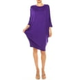 thumbnail image 3 of Women's Casual Loose Fit Long Sleeves Dolman Style Solid Midi Dress, 3 of 7