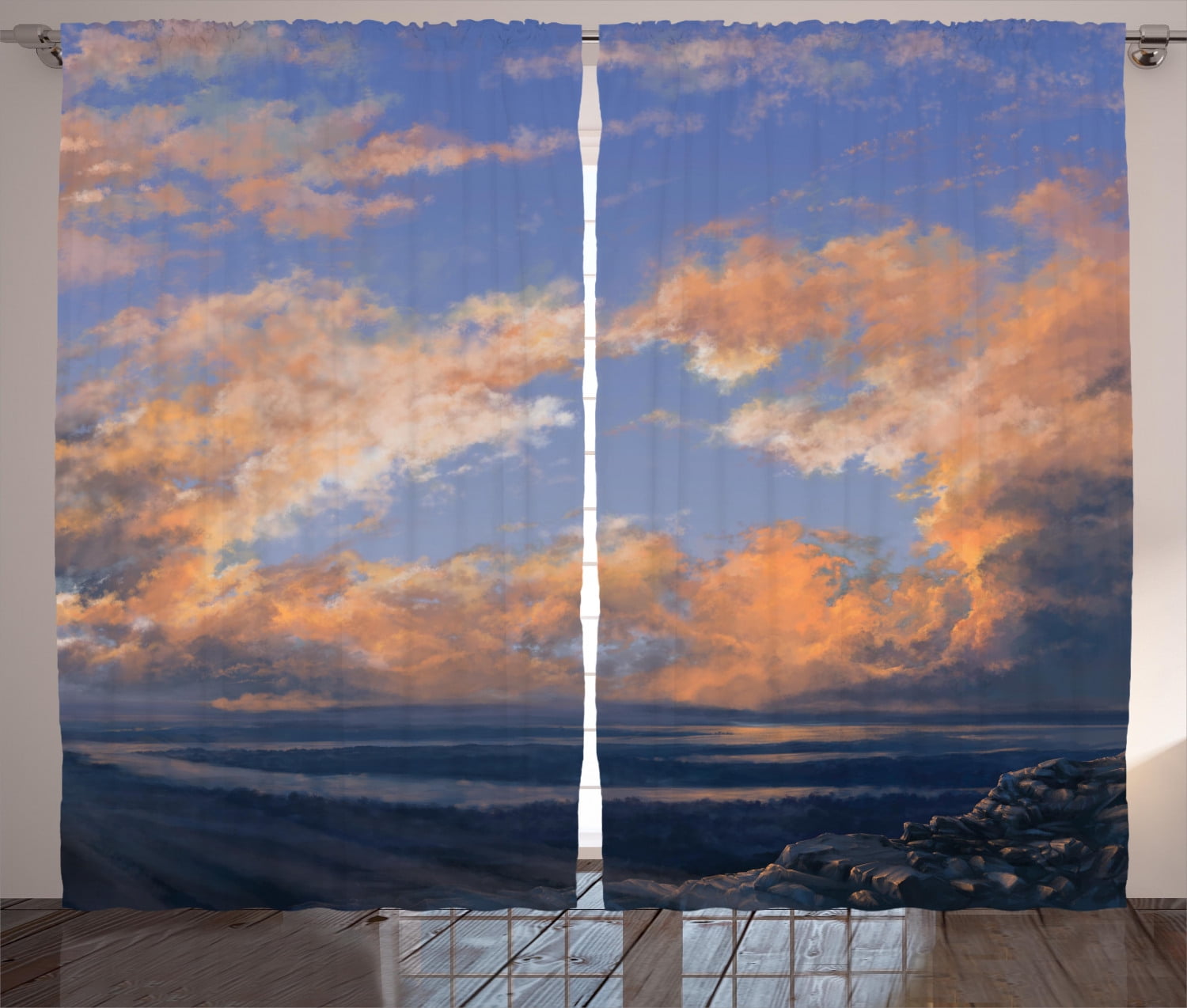 Lush Decor Reyna Lot De 2 Rideaux à Volants - 137,2 X 213,4 Cm, Bleu Clair - Fluides Et Romantiques Pour Chambre à Coucher, Salon Ou Salle à Manger