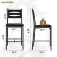 thumbnail image 4 of Modern Black Wooden Counter Height Bar Stools Set of 4 – Faux Leather Cushions, Ergonomic Backrest, Footrest, Dining Chairs for Kitchen Island, Home Bar, Apartment, 4 of 7
