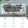 thumbnail image 2 of AK820 Mechanical Keyboard with CNC Knob Control,75% ANSI Layout,82Keys Gasket Mount Wired Gaming Keyboard,5 Sound Absorbing Foam,Hot-swappable,White Backlit,for PC,MAC (White&Grey), 2 of 8