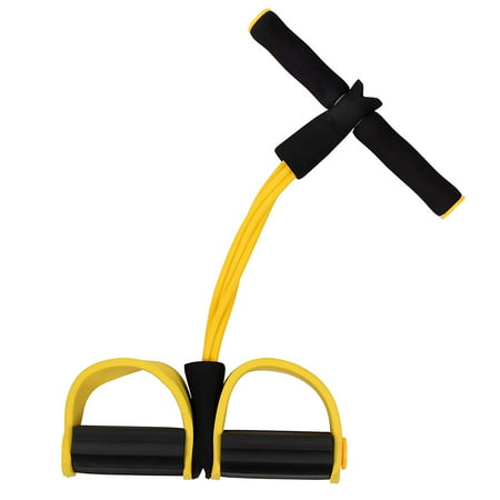 Bodybuilding Expander - Pedal Resistance Band, Sit Up Exercise Device, Pull Rope Band, Workout Fitness Equipment, for Arm, Abdomen, Leg, Waist, Muscle Training, Yellow, 16.5 x 10.2 x 2.25