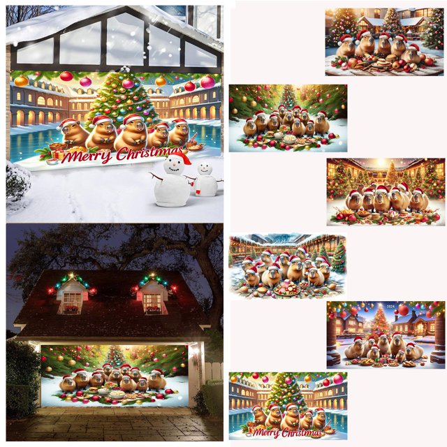 480*210 Cm Pancarta Para Puerta De Garaje Exterior Gran Decoración Navideña Cubierta Decorativa Para Puerta Fiestas Puerta De Garaje Exterior Casa Pared Aa