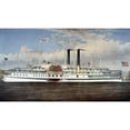 thumbnail image 3 of Currier and Ives 18x12 Black Modern Framed Museum Art Print Titled - Peoples Line - Hudson River, The Palace Steamers of The World, 3 of 5