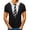 Black, variant on TUOYUAN Mens Fake Two Piece Blazer Tee Round Neck Short Sleeve Streetwear Casual Top,Black,SIZE:L