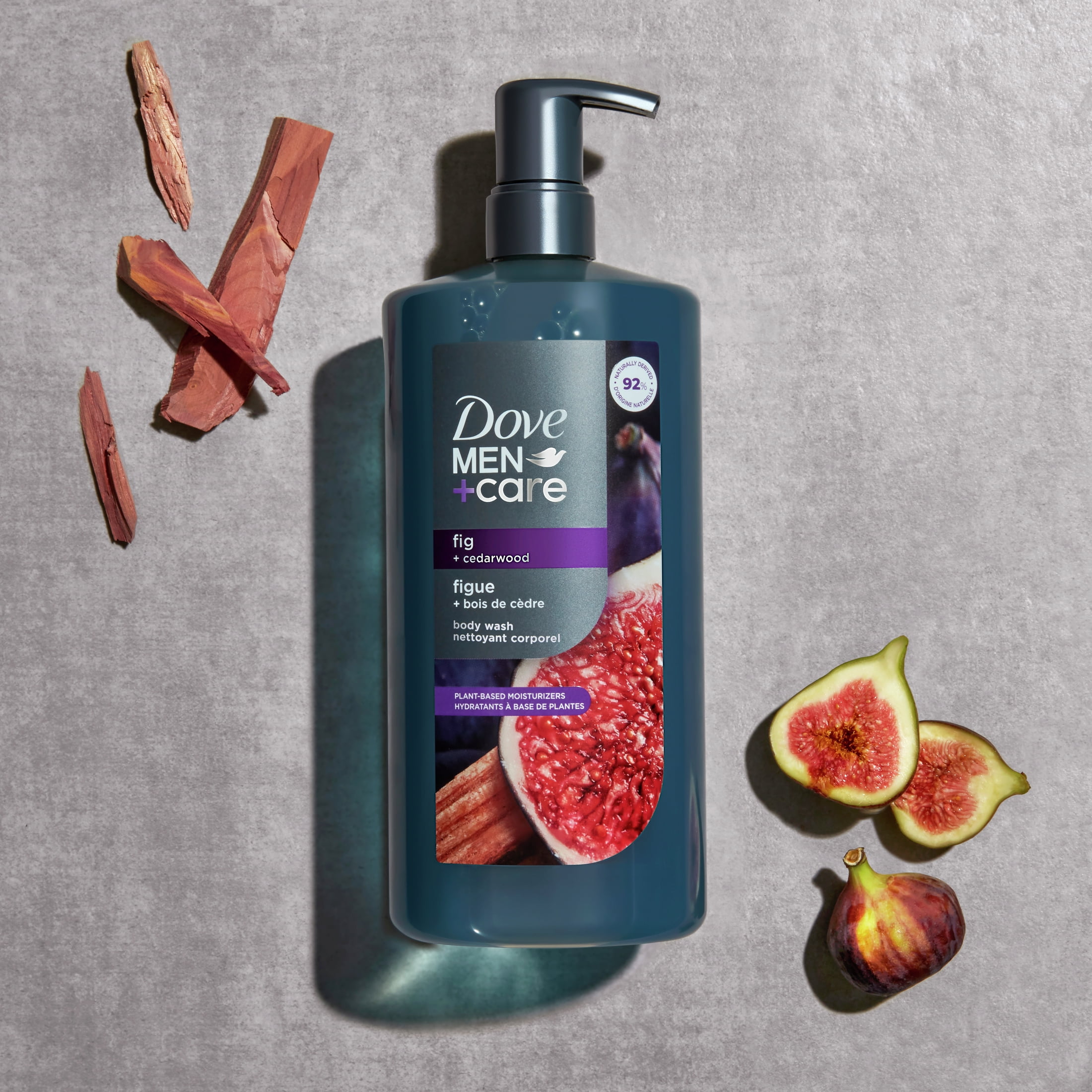 Dove Men+Care Moisturizing Body Wash for Men Fig + Cedarwood Plant-Based Cleanser, 26 fl oz