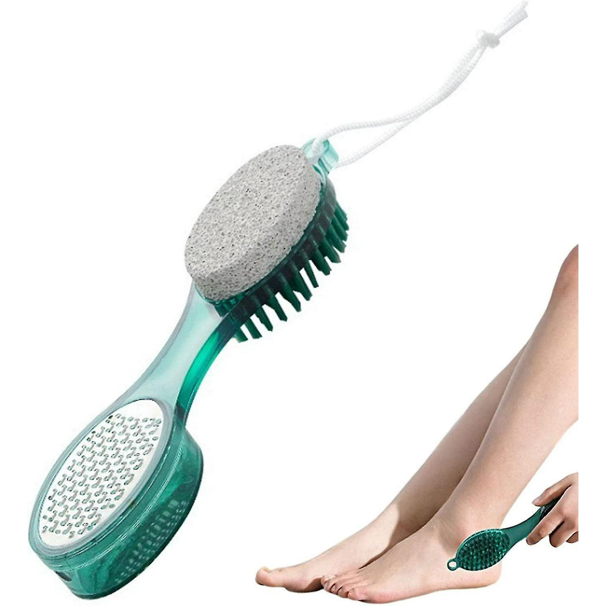 Foot Scrubber 4 In 1 Pedicure Paddle Kit Tool With Pumice Stone For Feet Metal File Toe Nail Cleaning Brush For Wet Dry Feet Walmart