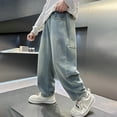 thumbnail image 6 of RUTAYY Toddler Boys Loose Fit Jeans Oversized Straight Leg Denim Overalls Wide Leg Baggy Pants For Big Boys Spring Casual Wear Trouser Trendy Pants, 6 of 9