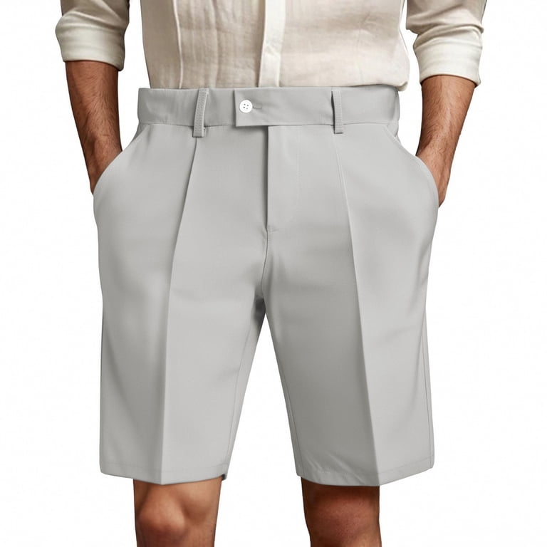 men's slim fit dress shorts XDZJLR Mens Dress Shorts Casual Formal Shorts Summer Comfortable Slim Fit  Stretch Flat Front Dress Shorts Gym Outdoor Travel Shorts Men Comfortable