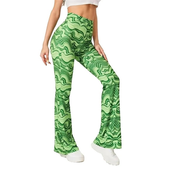 Leggings for Women High Waisted Leggings Buttery Water Ripple Printed Slim Fit Flared Casual Fitness Yoga Buttery Soft Stretchy Yoga Pants