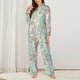thumbnail image 2 of Balery Watercolor Tiger Conjunto de Pijama con Estampado para Mujer, Conjunto de Dos Piezas con Manga Larga, Ropa de Dormir Suave con Bolsillos, Pijamas Cómodos-Large, 2 of 7