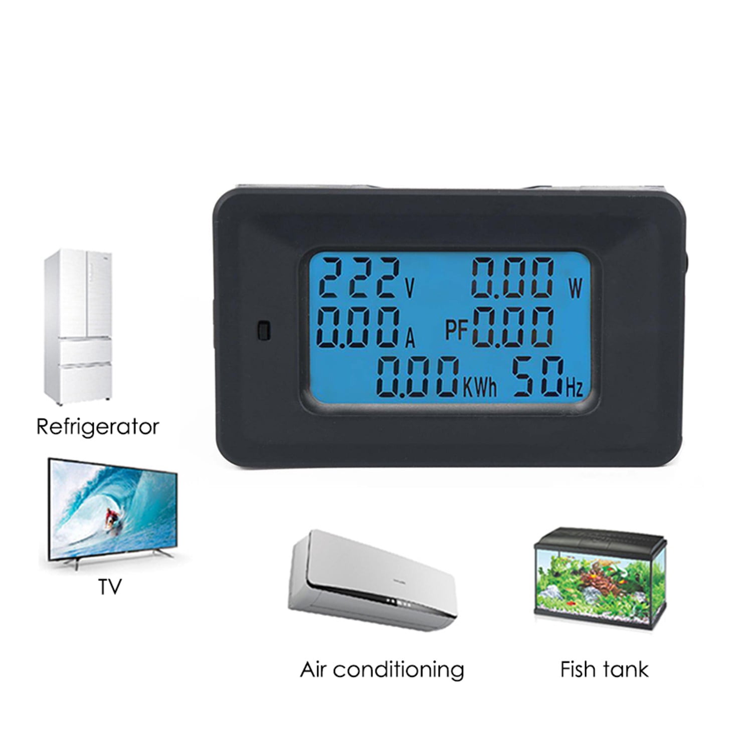 AC 110V-250V 100A LCD Digital Panel Power Watt Meter Monitor Voltmeter Ammeter
