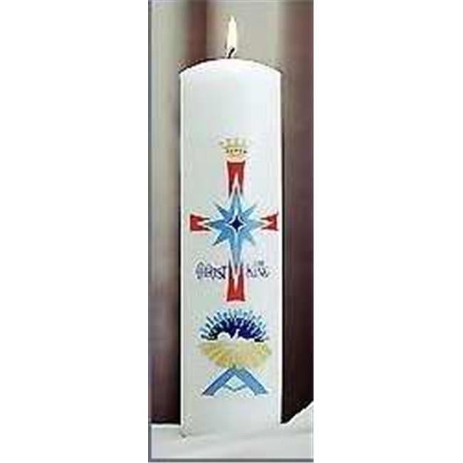 Emkay Candles 180107 CandleChrist Candle Pillar Nativity, 11 x 3 in.