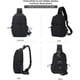 thumbnail image 4 of Bolso de hombro negro pequeño de la mochila de Crossbody de la honda, bolso ligero de la honda de la mochila de la sola correa, 4 of 5