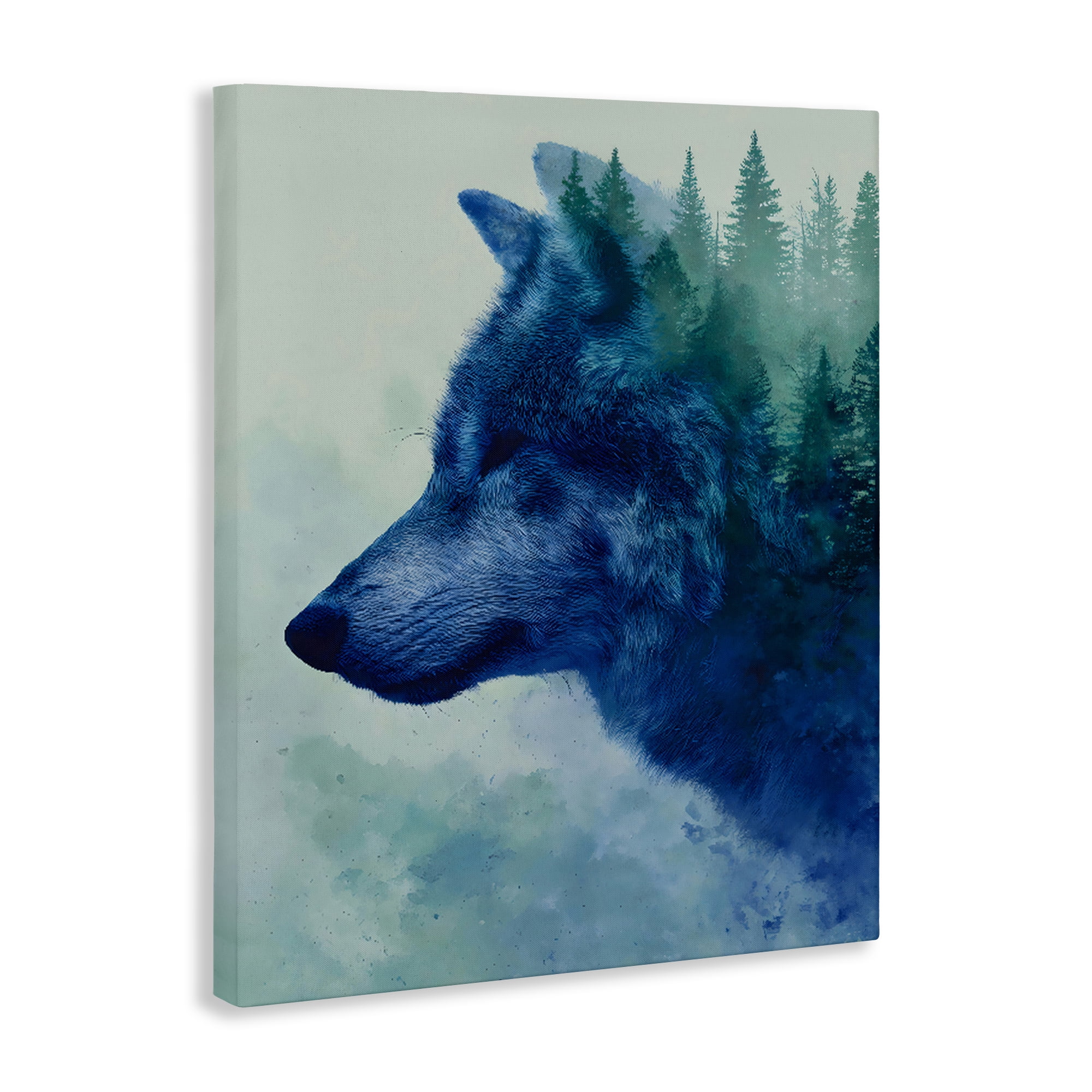 Stupell Industries Indigo Wolf in Misty Pines Canvas Wall Art, design by Franklyn Gregory