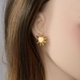 thumbnail image 4 of Fashionable Stainless Steel Irregular Heart with Sun Stud Earrings Golden 19x19mm, 4 of 4