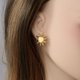 thumbnail image 4 of Fashionable Stainless Steel Irregular Heart with Sun Stud Earrings Golden 19x19mm, 4 of 4