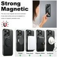 thumbnail image 5 of ELEHOLD For iPhone 14 Pro Max Case,Compatible with Mag Safe Accessories, Luxury PU Leather 360°Rotatable Magnetic Ring Kickstand Slim Light Phone Case for iPhone 14 Pro Max,Black'Carbon Fiber)(, 5 of 7