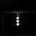 thumbnail image 4 of K-KED 925 Sterling Solid Silver Triple Hearts Drop Hook Earrings, 4 of 6