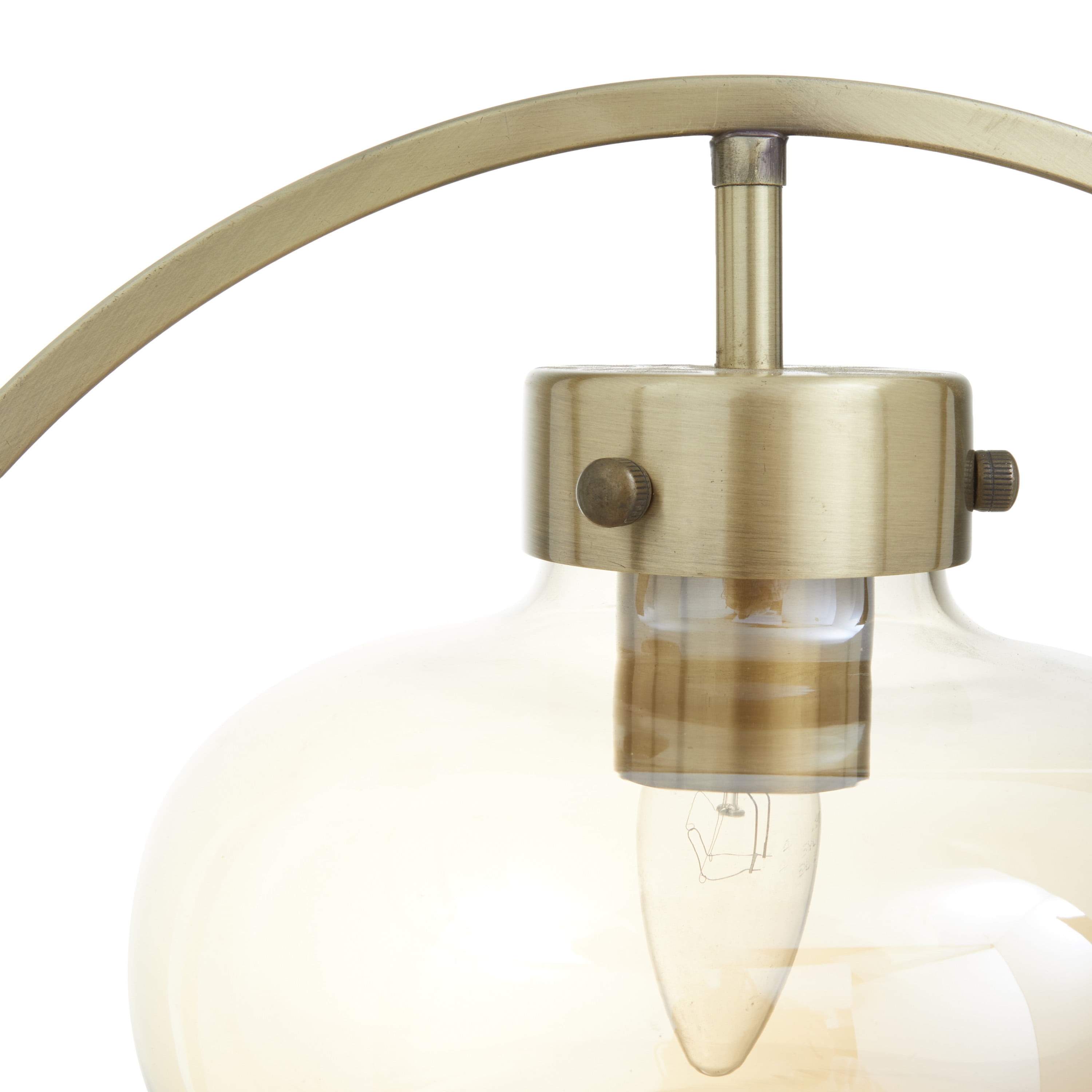DecMode 15" Circular Framed Gold Accent Lamp with Clear Glass Shade