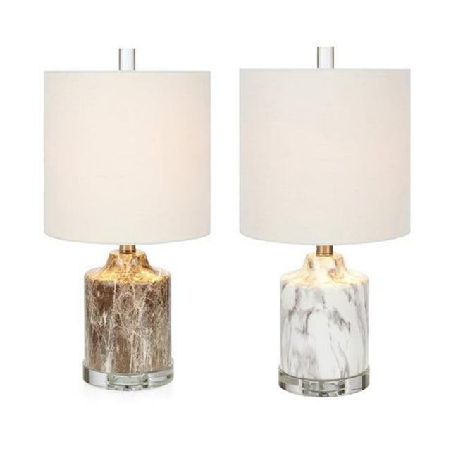 Imax A0216354 Noidal Faux Marble Mini Lamps, White - Assorted 2