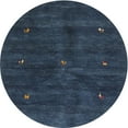 thumbnail image 1 of Ahgly Company Indoor Round Contemporary Blue Jay Blue Area Rugs, 5' Round, 1 of 6
