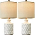 thumbnail image 6 of 18" Farmhouse White Ceramic Table Lamp Set of 2 for Living Room Small Beside Lamp Bedroom Nightstand Lamp End Small Table Lamps, 6 of 7
