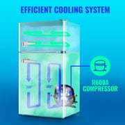 Tacool 3.5 Cu.ft Retro Mini Fridge with Freezer, 2 Door Small Refrigerator with 7 Adjustable Thermostat for Home, Blue