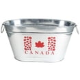 thumbnail image 1 of Galvanized Oval With Handles And Canada Flag Party Bucket, 1 of 1