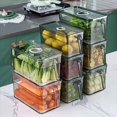 thumbnail image 2 of 2X Caja de Almacenamiento para Refrigerador, Cronometraje, Caja Organizadora de Alimentos Frescos con Asa, Material Transparente, Color de Foto, 2 of 10