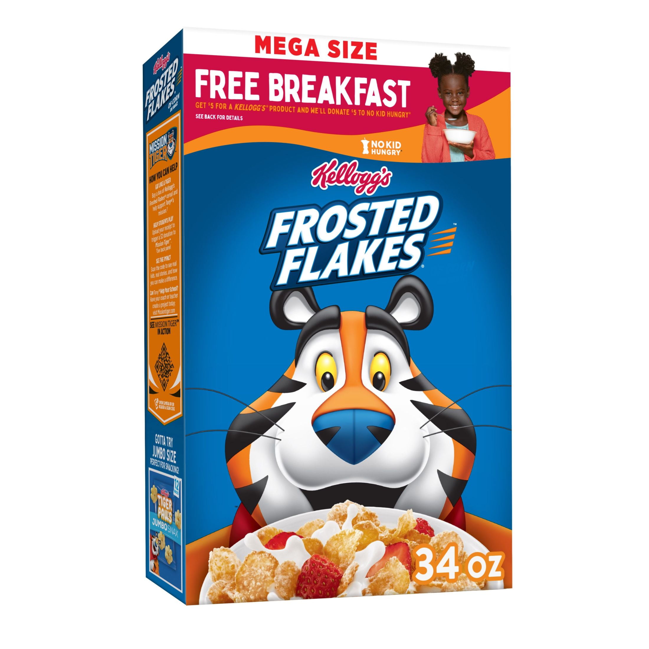 Kellogg's Frosted Flakes Original Cold Breakfast Cereal, 34 oz