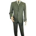 thumbnail image 2 of Men's VITALI Three Piece Suit Vested Sharkskin Sheen Vented M3090 Olive Green, 2 of 9