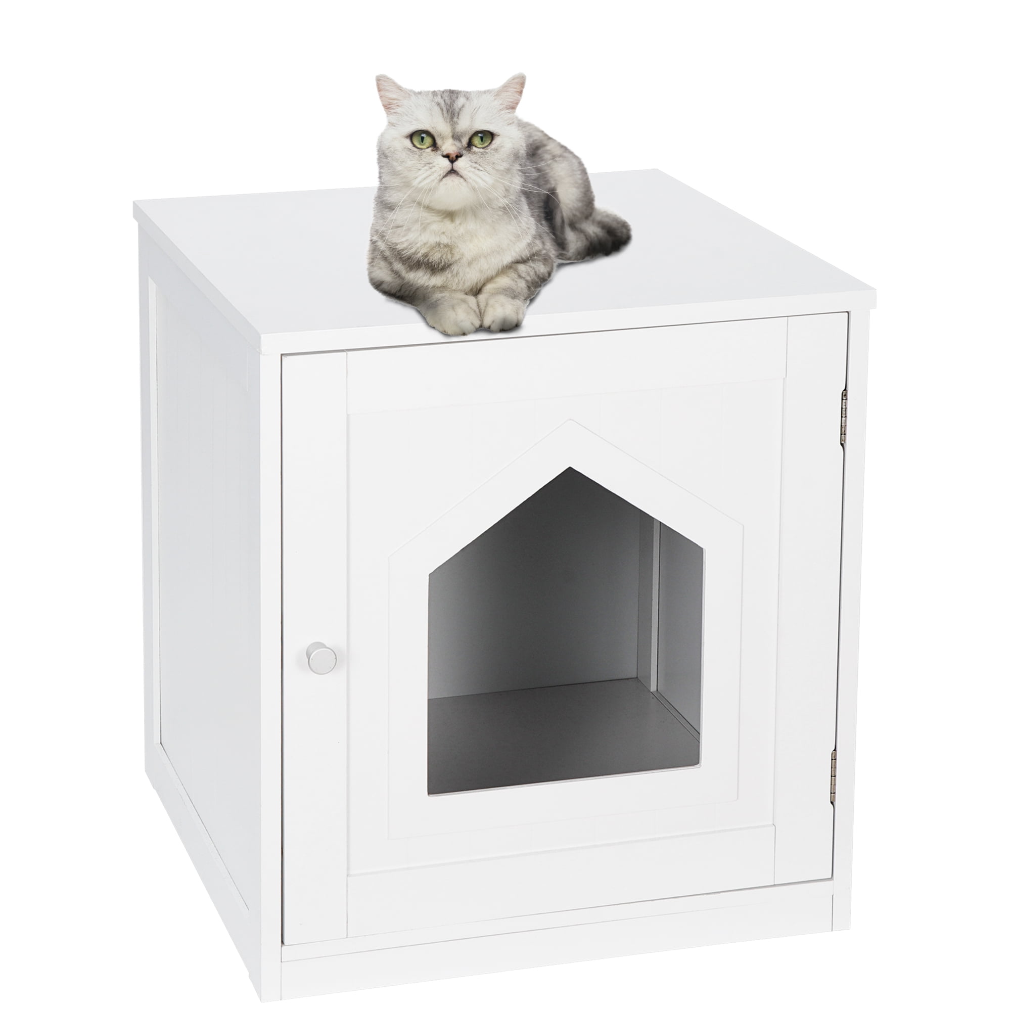 Decorative Cat House Side Table,Nightstand Pet House,Indoor Cat Home
